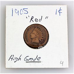 Red Indian Pennies (1901 & 1905) High Grade - 2 pcs.