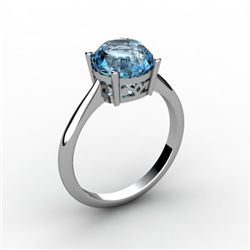 Aqua Marine 2.40 ctw Ring 14kt White Gold
