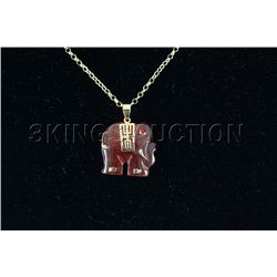 28.69ctw Charming Red Jade Elephant Pendant