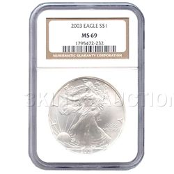 Certified Uncirculated Silver Eagle 2003 MS69