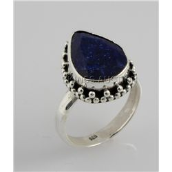 26.22ctw SapphireCorrundum PearStone SilverRing