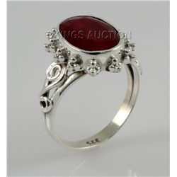 28.40ctw Sterling Silver OvalCut Ruby Beryl Ring