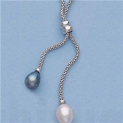 Pure Gold 17" 14k Gold-Yellow Popcorn with Pearls 7.4g