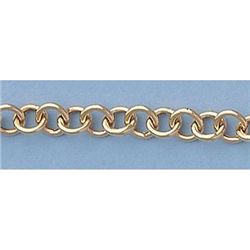 Pure Gold 7" 14k Gold-Yellow Rd Links Heart Bracelet 8g