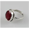 Image 2 : 25.98ctw Sterling Silver OvalCut Ruby Beryl Ring