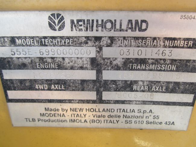 1998 New Holland 555E Loader Backhoe