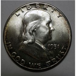 1951 FRANKLIN HALF DOLLAR CH BU