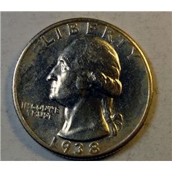 1938 WASHINGTON QUARTER AU/UNC NICE