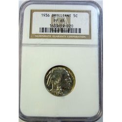 1936 BUFFALO NICKEL NGC PROOF 65 GEM