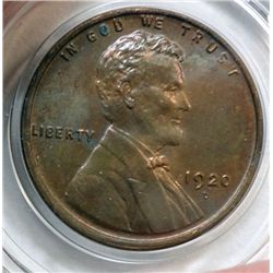 1920-D LINCOLN WHEAT ONE CENT CH BU R+B NICE