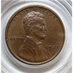 1927-D LINCOLN ONE CENT AU/UNC