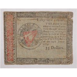 1779 COLONIAL BEARER $55.00  REDEEM FOR SPANISH MILLE DOLLARS  OR EQUAL  GOLD OR