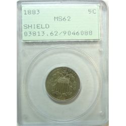 1883  Shield nickel  PCGS62 OG holder Est $150-$175