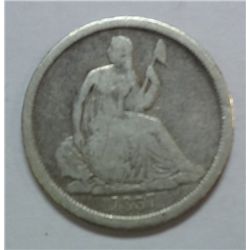 1837 no stars Seated dime  VG/F  Est $50-$55