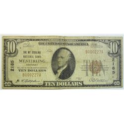 1929  $10 National currency note VG  Mt Sterling KY