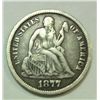 Image 1 : 1877CC below bow Seated dime VF VERY SCARCE  Est $55-$60