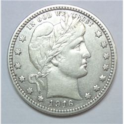 1916D  Barber quarter borderline XF  Est $35-$40