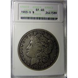 1903-S MORGAN DOLLAR ANACS XF40, NICE + ORIGINAL