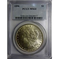 1896 MORGAN DOLLAR PCGS  MS 64
