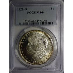 1921-D MORGAN DOLLAR PCGS MS64