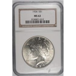 1924  Peace $    NGC62    est $50-$55