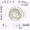 Image 1 : 1927-D *OFF-SET D* BUFFALO NICKEL RED BOOK VALUE IS $375.00 *EXTREMELY RARE KEY DATE*!!