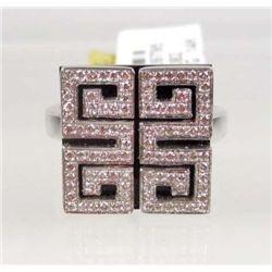14K WHITE GOLD LADIES DIAMOND RING - SIZE 7