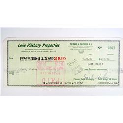 JACK HALEY "THE TINMAN" SIGNED CHECK W/ COA
