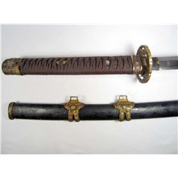 JAPANESE SAMURAI WARRIOR COMBAT SWORD W/ SCABBARD