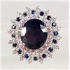 Image 1 : PLATINUM OVER STERLING SILVER LADIES SAPPHIRE RING - SIZE 6.75