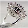 Image 4 : PLATINUM OVER STERLING SILVER LADIES SAPPHIRE RING - SIZE 6.75