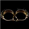 Image 2 : PAIR OF 14K GOLD PLATED SAPPHIRE, DIAMOND AND STERLING SILVER EARRINGS