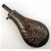 Image 1 : US CIVIL WAR ERA UNION GUN POWDER FLASK W/ A MILITARY MOTIF