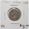 Image 1 : 1901 INDIAN HEAD RED BOOK VALUE IS $3.00 *VERY GOOD GRADE - NICE PENNY*!!