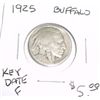Image 1 : 1925 BUFFALO NICKEL KEY DATE RED BOOK VALUE IS $5.00 *FINE GRADE - NICE NICKEL*!!