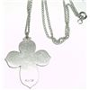 Image 2 : VERY UNIQUE PEWTER CROSS WITH CHAIN *STAMPED ON BACK PEWTER*!!!