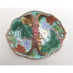 A GOOD VICTORIAN WEDGWOOD MAJOLICA BASKET, mo