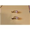 Image 3 : ONE PAIR OF 14KT YELLOW GOLD MIKIMOTOT WHITE