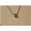 Image 2 : ONE 14KT YELLOW GOLD DIAMOND SOLITAIRE PENDANT &