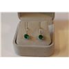 Image 1 : ONE PAIR OF 14KT YELLOW GOLD NATURAL EMERALD