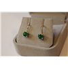 Image 2 : ONE PAIR OF 14KT YELLOW GOLD NATURAL EMERALD