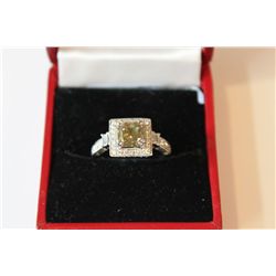 ONE LADIES 18KT WHITE GOLD FANCY CHAMPAGNE-BROWN
