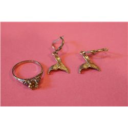 ONE PAIR OF 14KT YELLOW GOLD WHALE TAIL DESIGN