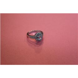 ONE LADIES 14KT WHITE GOLD NATURAL AQUAMARINE &