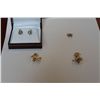 Image 1 : 2 PAIRS SYNTHETIC EARRINGS & 2 DOG PINS