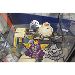 ASSORTED AIR FORCE BADGES, 2 WAR MEDALS AND 2