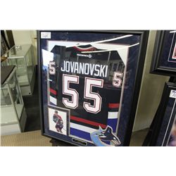 HAND SIGNED ED JOVANOSKI FRAMED JERSEY WITH