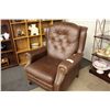 Image 1 : TRADITIONAL LEATHER WING BACK RECLINING CHAIR
