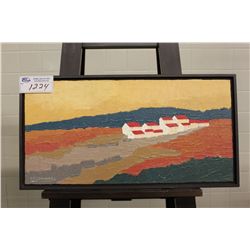 QUIET VILLAGE II ACRYLIC ON CANVAS 12"X24"