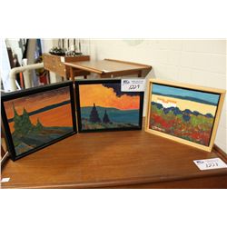 3 PC ACRYLIC ON CANVAS BY DJ EDWARDS